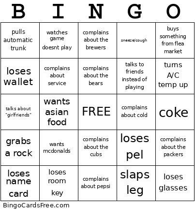 Mike Convention Bingo Card