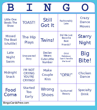 Mike & Dianne Bingo Card