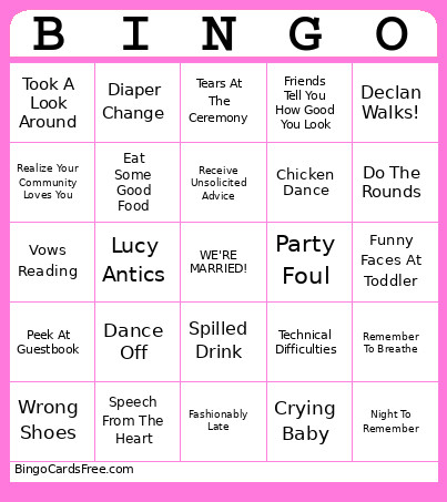 Mikey & Dianne Bingo Card