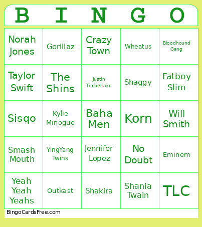 Millennial Coded Bingo Card
