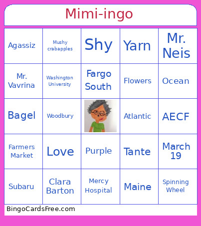 Mimi-ingo Bingo Card