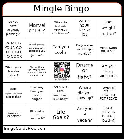 Mingle Bingo Card