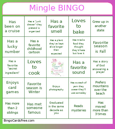 Mingle Bingo Card