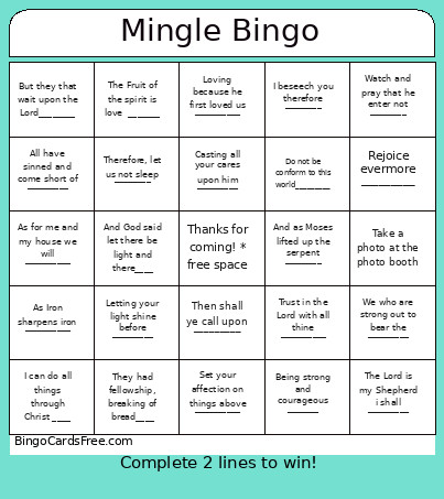 Mingle Bingo Card