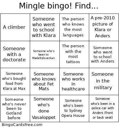 Mingle ! Find... Bingo Card
