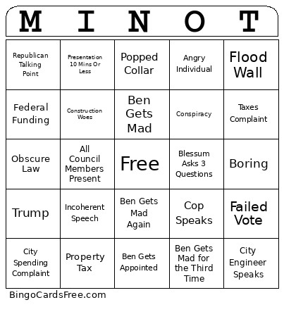 Minot Bingo Card