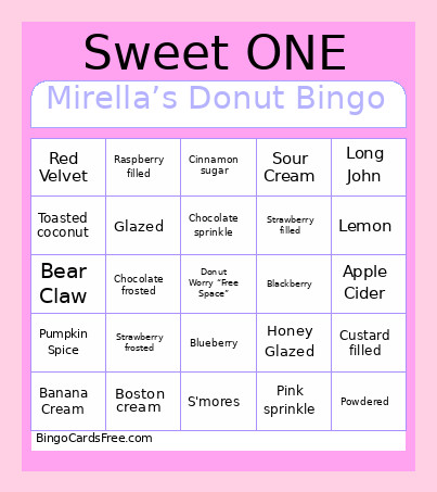 Mirella’s Donut Bingo Card