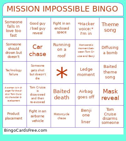 Mission Impossible Bingo