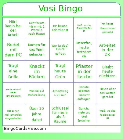 Mitarbeiterfest Bingo Card