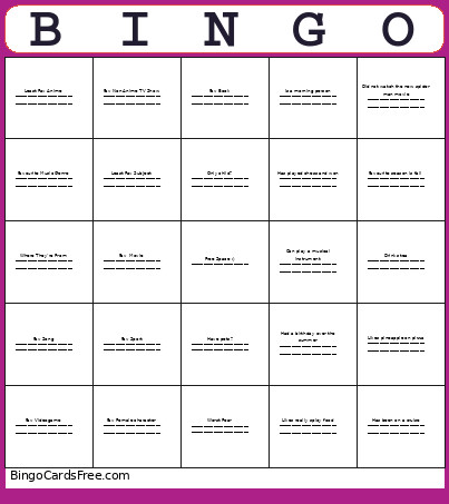 Mixer Binga Bingo Card