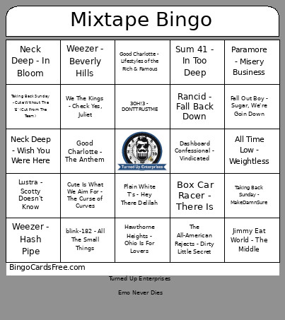 Mixtape Bingo Card