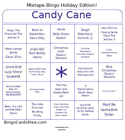 Mixtape - Holiday Game 1 Bingo Card