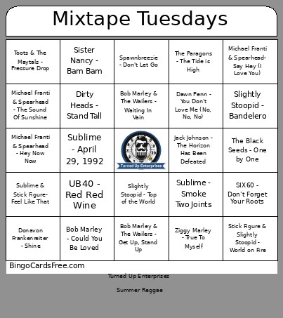 Mixtape Tues Week 4 Bingo Card