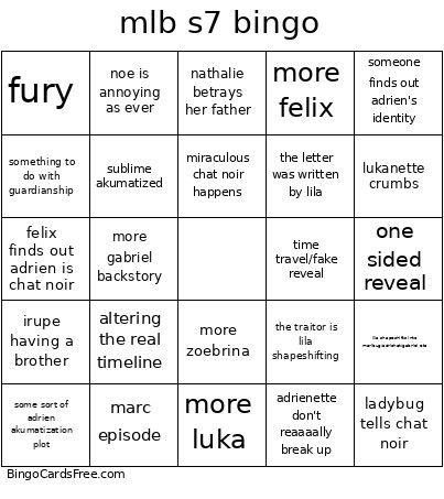 Mlb S7 Bingo Card