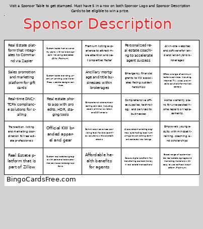 MLC25 Sponsor Descriptions Bingo