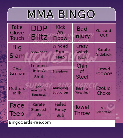 MMA Bingo Card