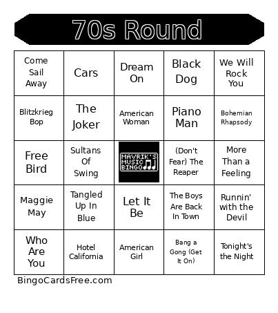 MMB - 70s Round Bingo