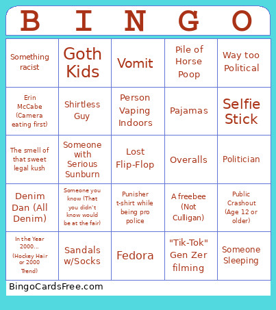 MN State Fair Bingo Card