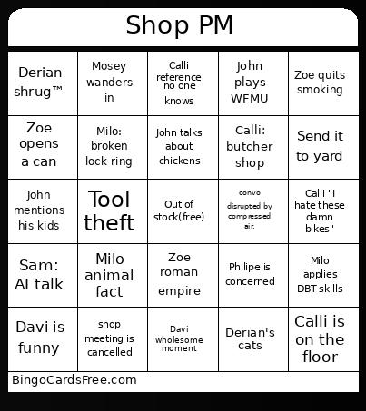 Mobi PM Bingo Card