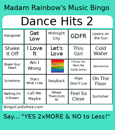 Mock Bingo Card