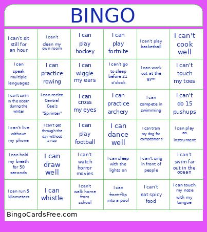 Modal Verb  Bingo