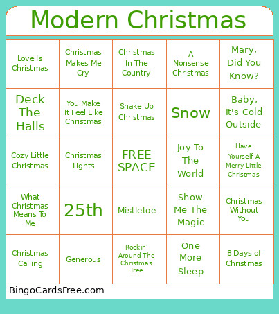 Modern Christmas Bingo Card