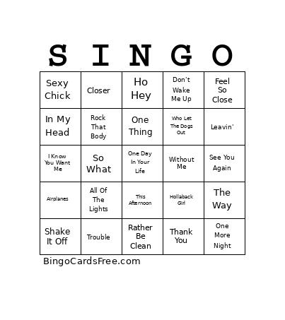 Modern Pop V01 Bingo