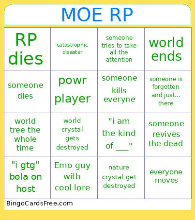 MOE RP Bingo