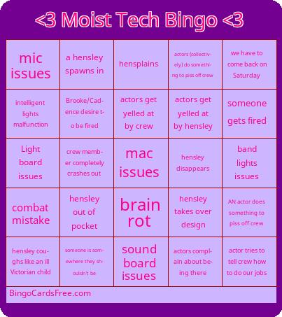 ????Moist Tech Bingo????