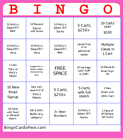 Molly's Spirits Lakeside Bingo Card