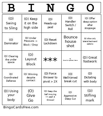 Monarchs Bingo Card