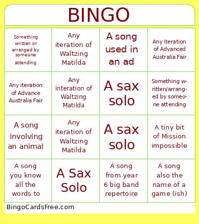 Monash Big Band Bingo