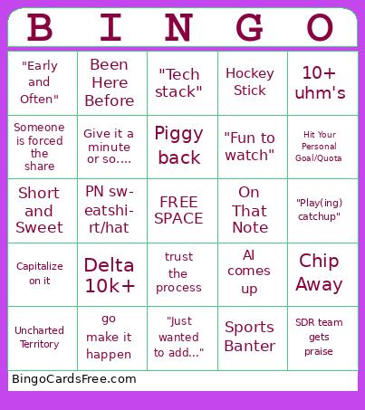 Monday Meeting Bingo Cards Free Pdf Printable Game, Title: BINGO