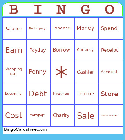 Money Bingo Card