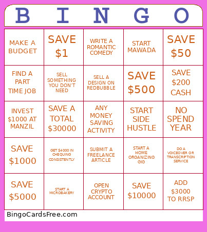 MONEY 2026 Bingo Card