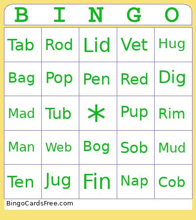Monophthongs 2 Bingo