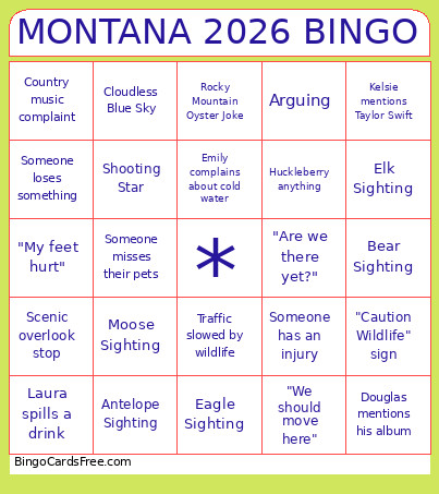 MONTANA 2026 Bingo Card