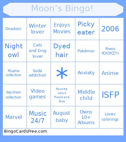 Moon’s Bingo!