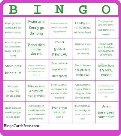 Moonreavers Bingo Cards Free Pdf Printable Game, Title: BINGO