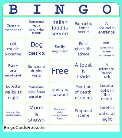 Moonstruck Bingo Card