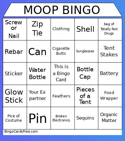 MOOP Bingo Card