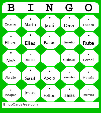 Moriah Bangu Kids Bingo Card