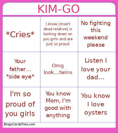 Mother Graduation Sayings Bingo Card