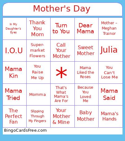 Mother's Day Bingo