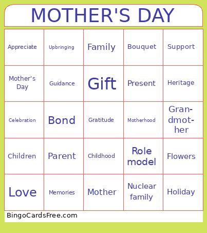Mother's Day  Bingo