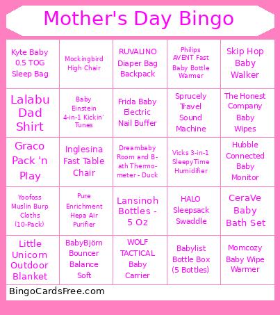 Mother's Day Bingo