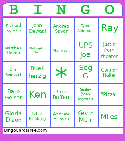 MOTO Bingo Card