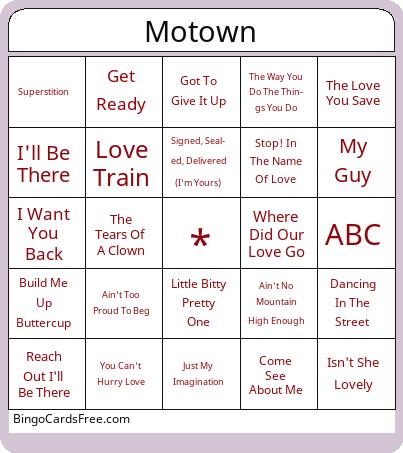 Motown Bingo