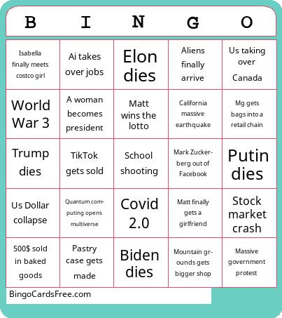 Mountain grounds 2025 Bingo