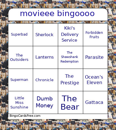 Movie 2026 Bingo Card